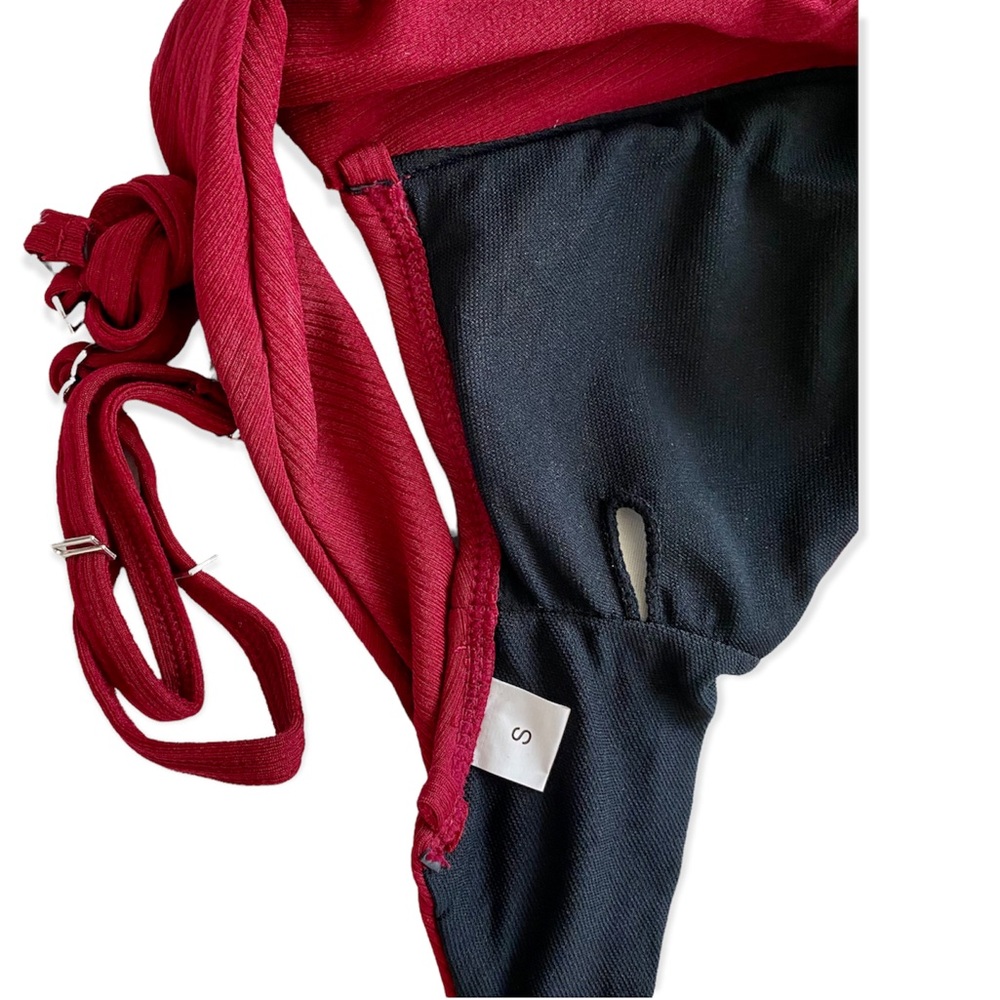 🛑SOLD NWT Dark Red V-Neck Bikini - Picture 5 of 5